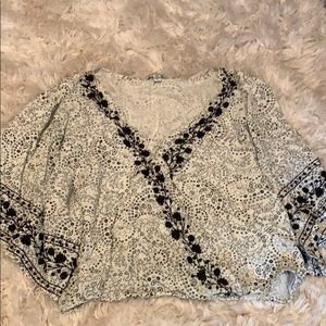 Floral American Eagle top